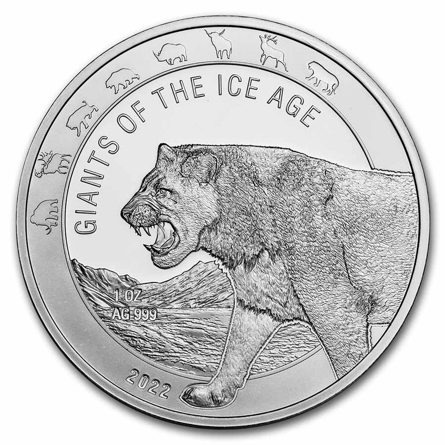 2022 Republic of Ghana 1 oz Silver Cave Lion BU