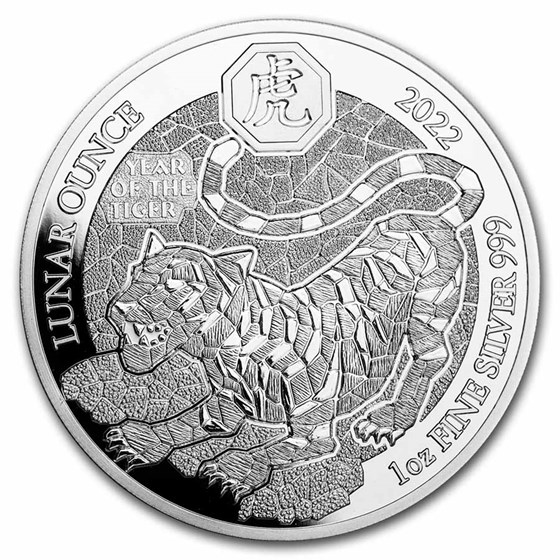2022 Rwanda 1 oz Silver Lunar Year of the Tiger Proof 2022 Rwanda 1 oz Silver Lunar Year of the Tiger Proof