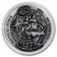2022 Rwanda 1 oz Silver Nautical USS Constitution (HR, Antiqued)