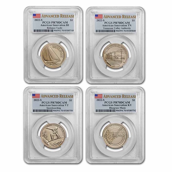 2022-S American Innovation $1 4-Coin Proof Set PR-70 (AR) 2022-S American Innovation $1 4-Coin Proof Set PR-70 (AR)