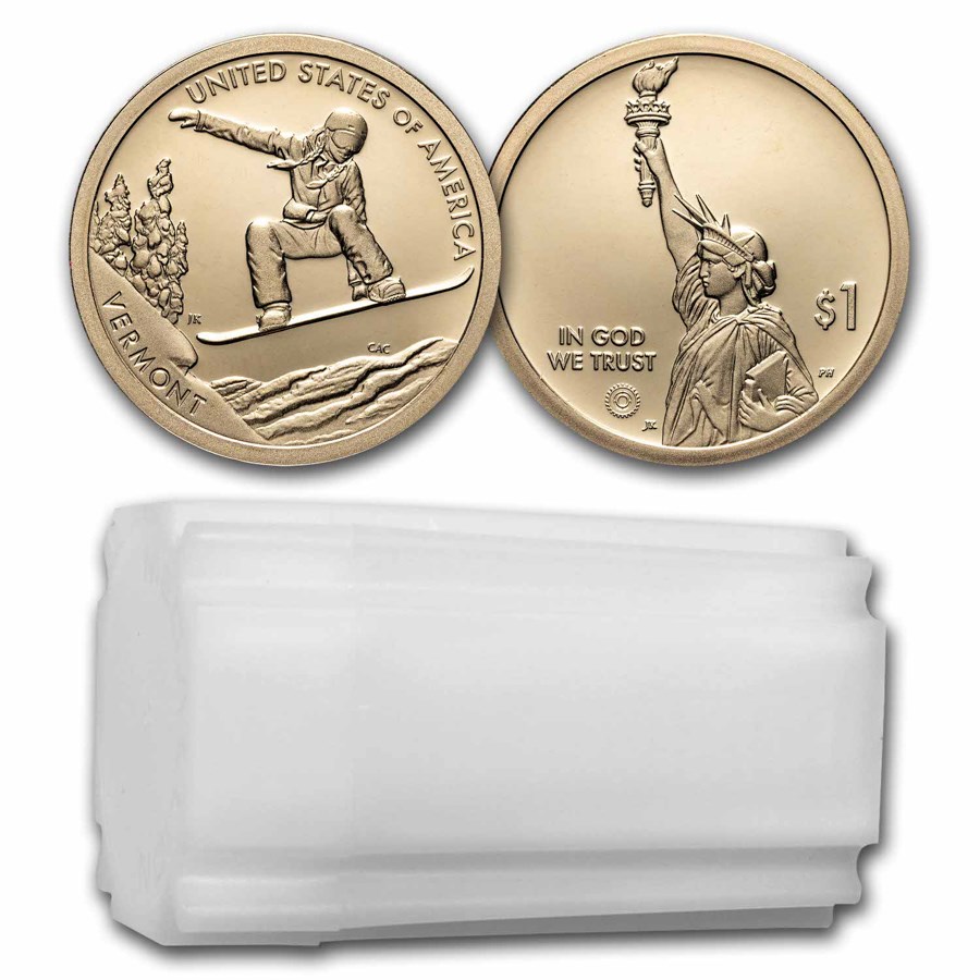 2022-S American Innovation $1 Snowboarding Prf (25-Coin Roll)