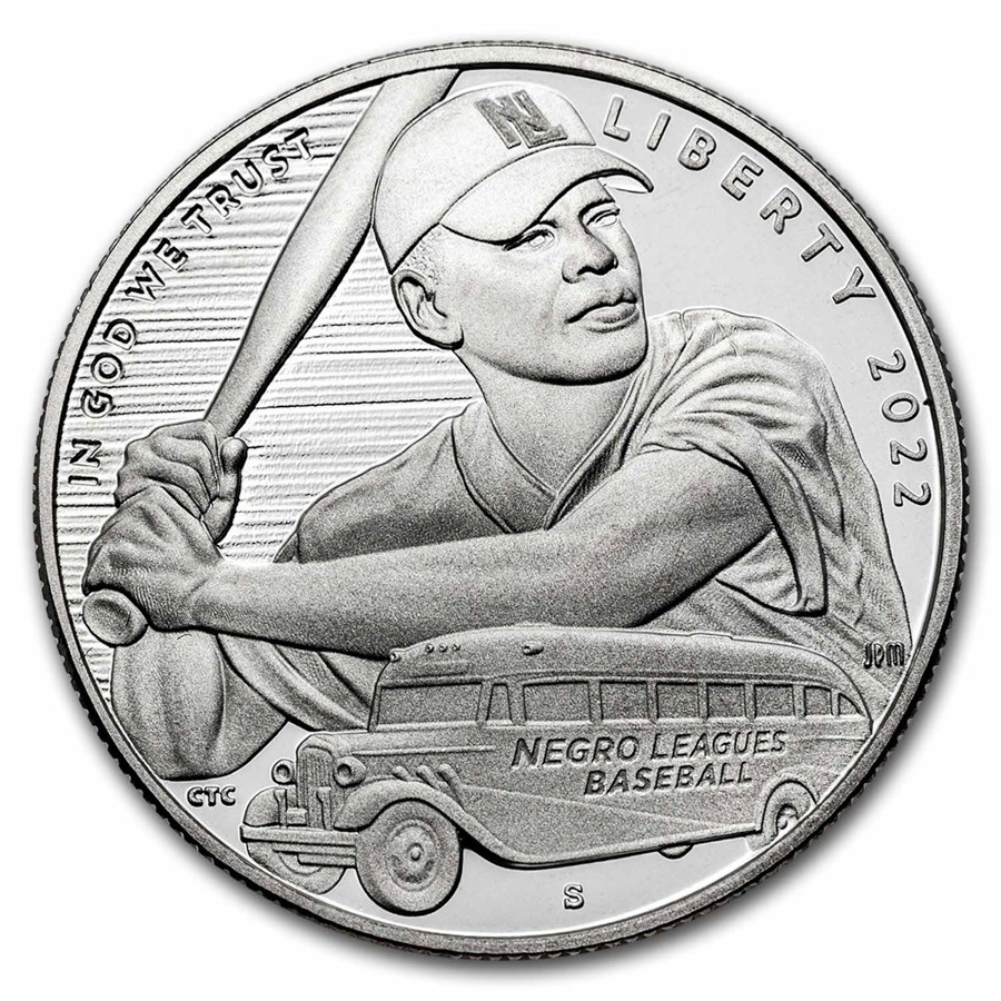 2022-S Negro Leagues Baseball Commem Clad Proof (Box & COA)