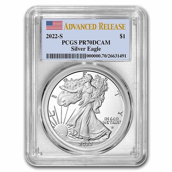 2022-S Proof Silver American Eagle PR-70 PCGS (Advanced Release) 2022-S Proof Silver American Eagle PR-70 PCGS (Advanced Release)