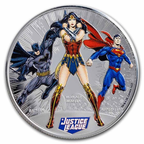 2022 Samoa 1/2 oz Silver Batman, Wonder Woman and Superman