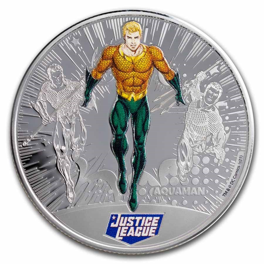 2022 Samoa 1/2 oz Silver Justice League: Aquaman