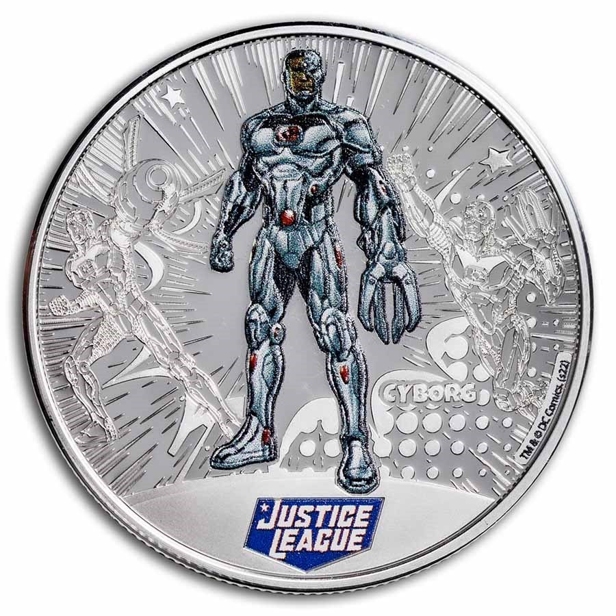 2022 Samoa 1/2 oz Silver Justice League: Cyborg