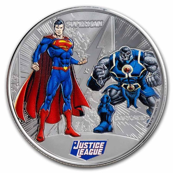 2022 Samoa 1/2 oz Silver Justice League: Superman vs. Darkside