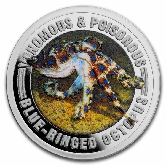 2022 Samoa 1/2 oz Silver Venomous & Poisonous Blue-Ringed Octopus 2022 Samoa 1/2 oz Silver Venomous & Poisonous Blue-Ringed Octopus