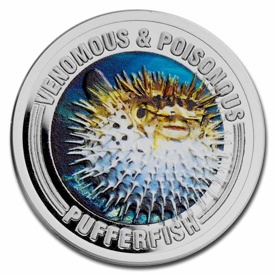 2022 Samoa 1/2 oz Silver Venomous & Poisonous: Pufferfish 2022 Samoa 1/2 oz Silver Venomous & Poisonous: Pufferfish