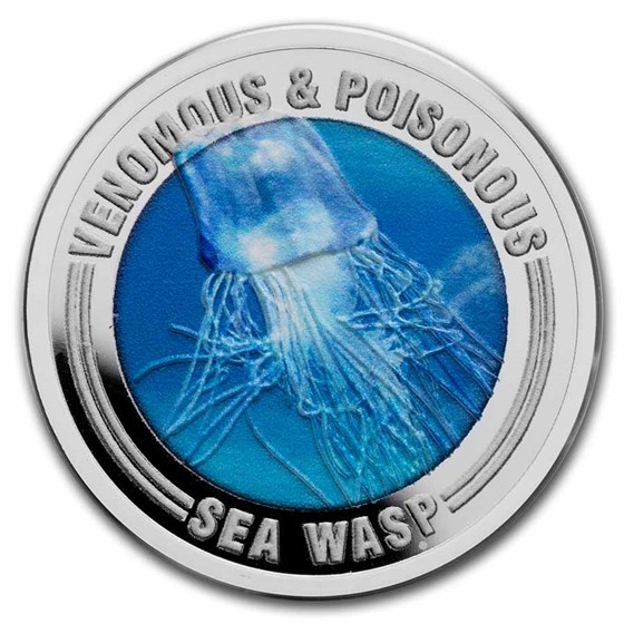 2022 Samoa 1/2 oz Silver Venomous & Poisonous: Sea Wasp 2022 Samoa 1/2 oz Silver Venomous & Poisonous: Sea Wasp