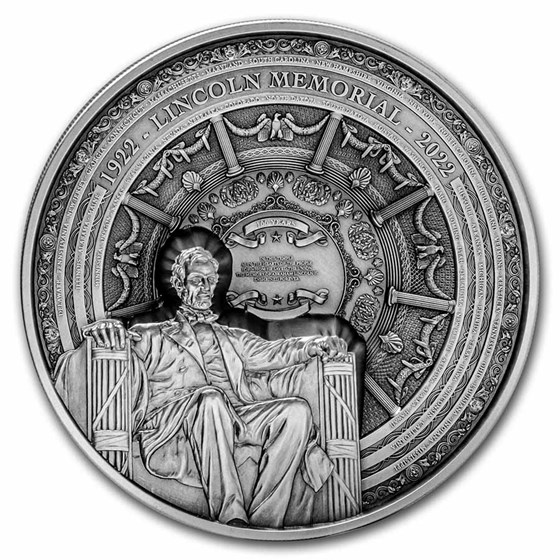 2022 Samoa 1 kilo Silver Lincoln Memorial Multiple Layer Coin