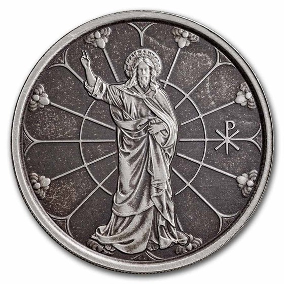2022 Samoa 1 oz Silver 2 Tala Light of Christ (Antique) 2022 Samoa 1 oz Silver 2 Tala Light of Christ (Antique)