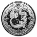 2022 Samoa 1 oz Silver 2 Tala Mermaid Princess of the Seas BU