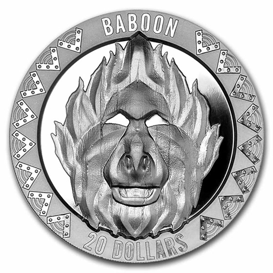 2022 Sierra Leone 2 oz Silver £20 High Relief Wild Five: Baboon 2022 Sierra Leone 2 oz Silver £20 High Relief Wild Five: Baboon