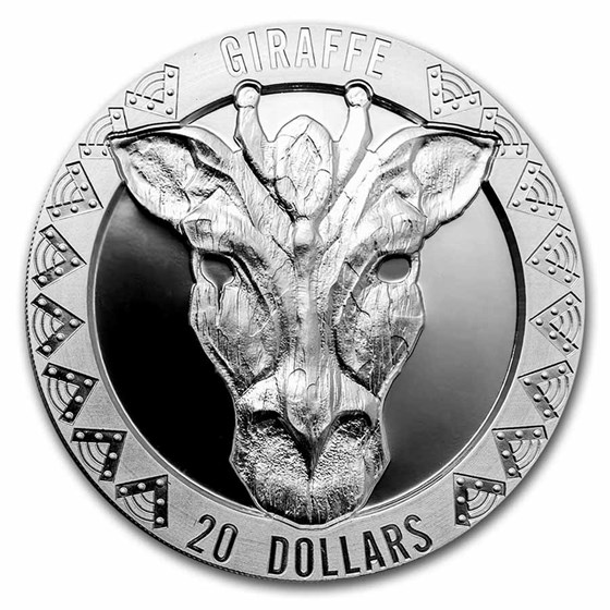 2022 Sierra Leone 2 oz Silver $20 High Relief Wild Five: Giraffe 2022 Sierra Leone 2 oz Silver $20 High Relief Wild Five: Giraffe