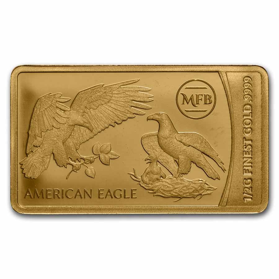 2022 Solomon Isl. 1/2 Gram Gold Famous Motifs: American Eagle