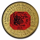 2022 Solomon Islands 1/100 oz Gold British Guiana Stamp Coin