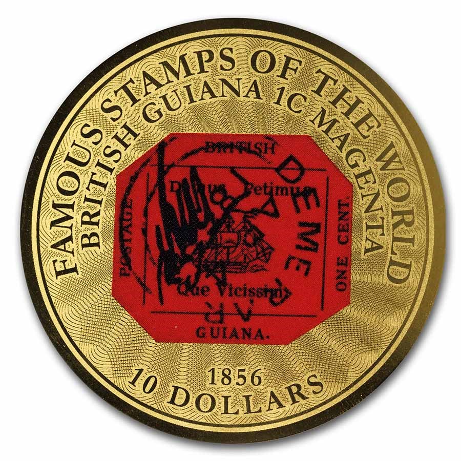 2022 Solomon Islands 1/100 oz Gold British Guiana Stamp Coin