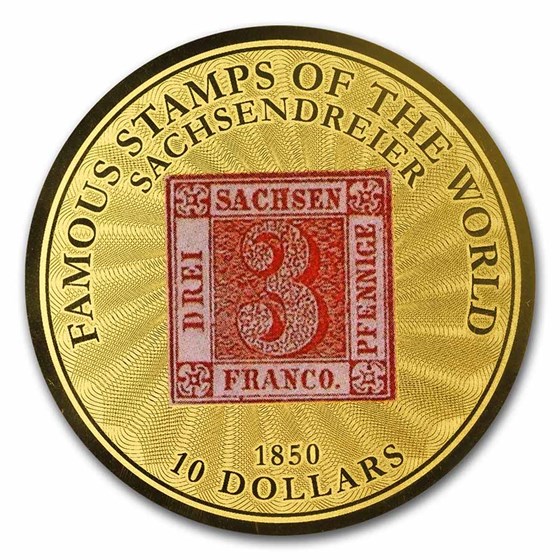 2022 Solomon Islands 1/100 oz Gold Sachsen 3 Pfennige Red Coin