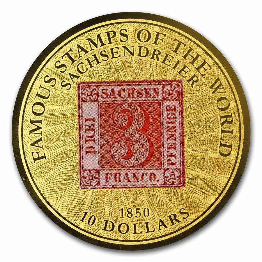 2022 Solomon Islands 1/100 oz Gold Sachsen 3 Pfennige Red Coin