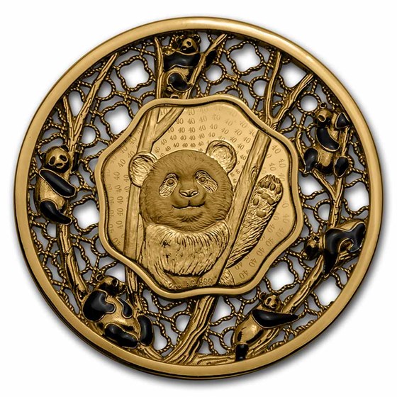 2022 Solomon Islands 2 oz Silver Filigree Panda 2022 Solomon Islands 2 oz Silver Filigree Panda