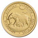 2022 Somalia 1/50 oz Gold African Elephant BU