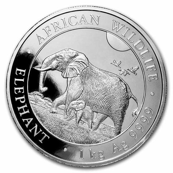 2022 Somalia 1 kilo Silver Elephant BU 2022 Somalia 1 kilo Silver Elephant BU