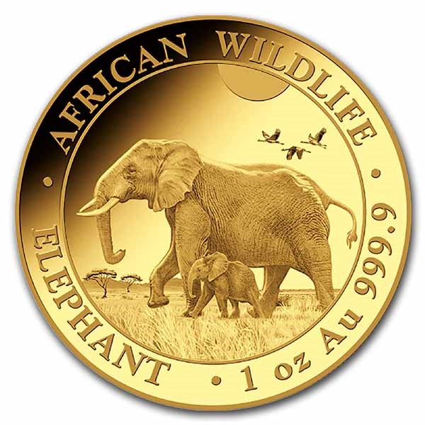 2022 Somalia 1 oz Gold Elephant Coin BU