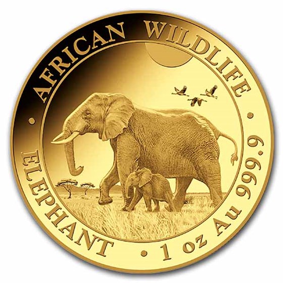 2022 Somalia 1 oz Gold Elephant Coin BU 2022 Somalia 1 oz Gold Elephant Coin BU