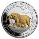 2022 Somalia 1 oz Silver Elephant (Gilded)