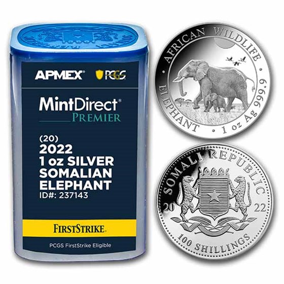 2022 Somalia 1 oz Silver Elephant (MD® Premier + PCGS FS Tube)
