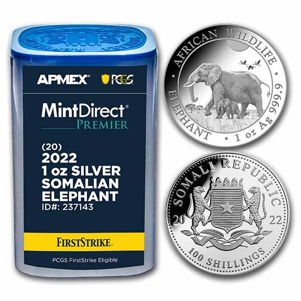 2022 Somalia 1 oz Silver Elephant (MD® Premier + PCGS FS Tube)