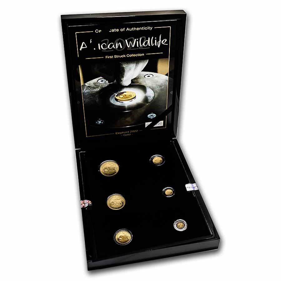 2022 Somalia 6-Coin Gold African Elephant First Struck Collection