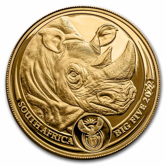 2022 South Africa 1 oz Proof Gold Big Five Rhino