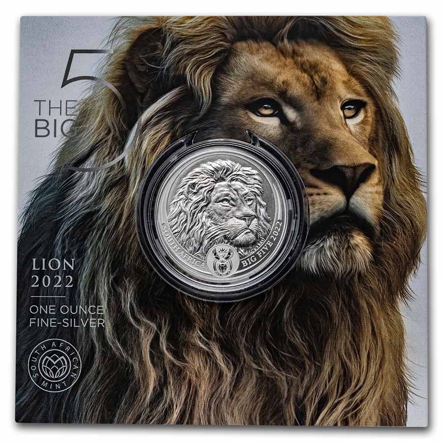2022 South Africa 1 oz Silver Big Five Lion BU