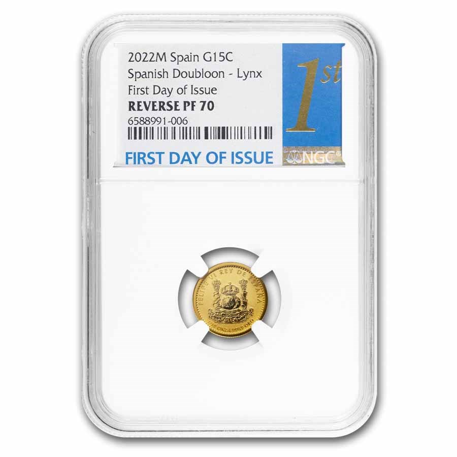 2022 Spain 1/10 oz Gold Iberian Lynx Doubloon PF-70 NGC FDI
