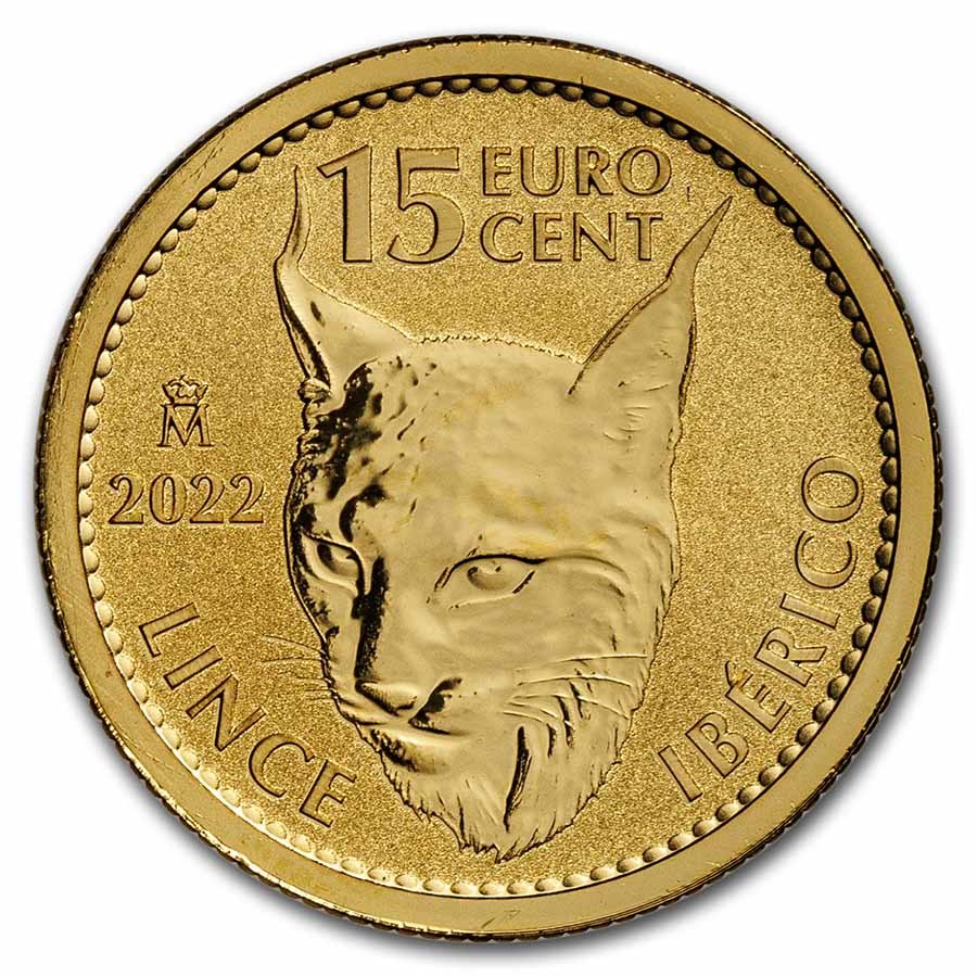 2022 Spain 1/10 oz Gold Reverse Proof Iberian Lynx Doubloon