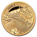 2022 St. Helena 1 oz Gold Goddesses: Hera and the Peacock Proof