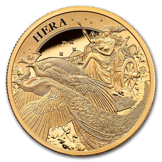 2022 St. Helena 1 oz Gold Goddesses: Hera and the Peacock Proof 2022 St. Helena 1 oz Gold Goddesses: Hera and the Peacock Proof