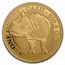 2022 St. Helena 1 oz Gold India Wildlife Rhino (COA #10, w/ Box)