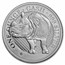 2022 St. Helena 1 oz Silver £1 Cash Series: Rhino