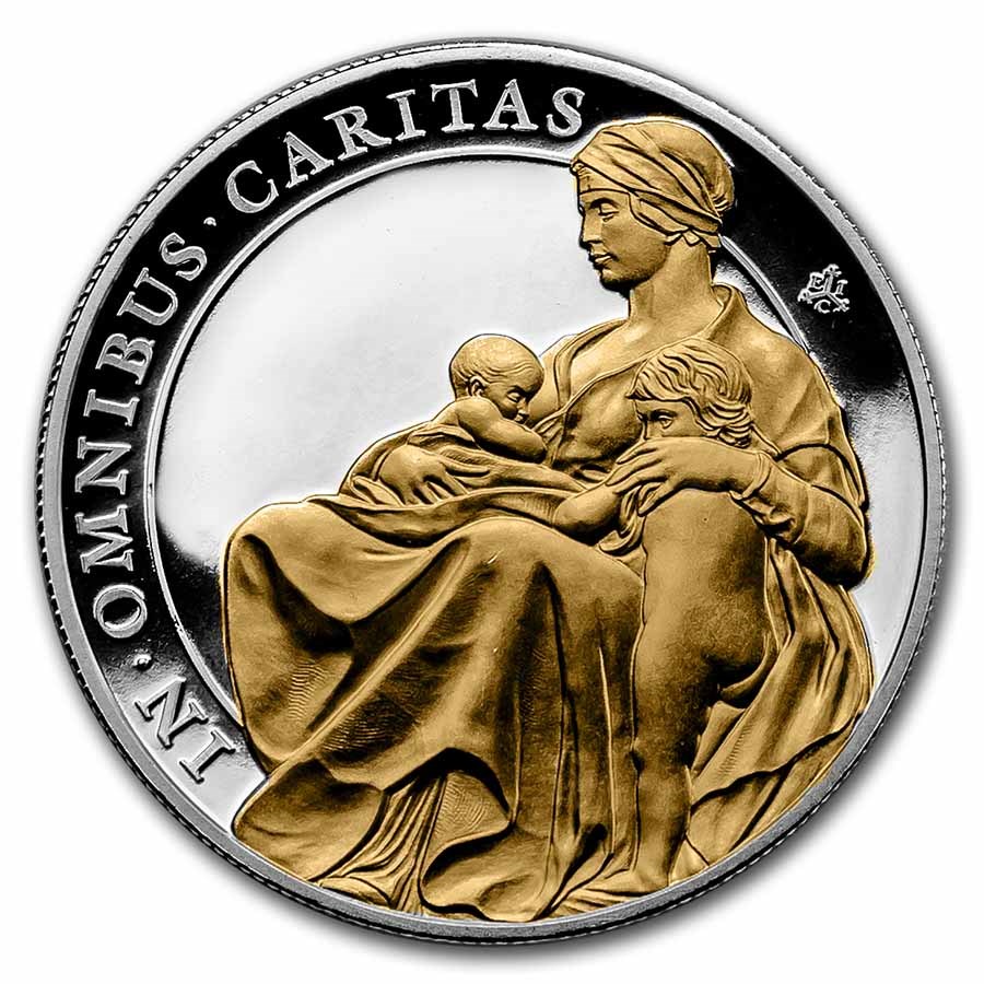 2022 St. Helena 1 oz Silver £1 Virtues Charity Prf (Gilded)