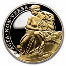 2022 St. Helena 1 oz Silver £1 Virtues Constancy Prf (Gilded)