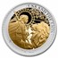 2022 St. Helena 1 oz Silver Una and the Lion Proof (Gold-Plated)