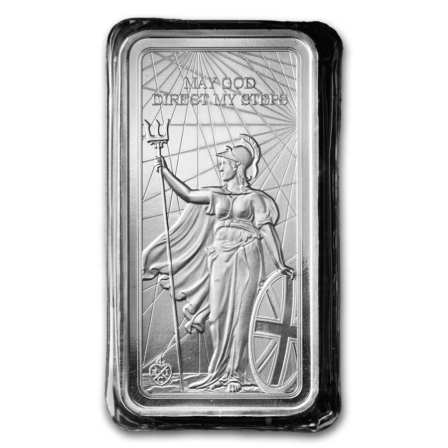 2022 St. Helena 10 oz Silver Standing Britannia Rectangular Coin