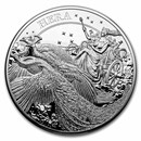 2022 St. Helena 10oz Silver Goddesses: Hera and the Peacock Proof