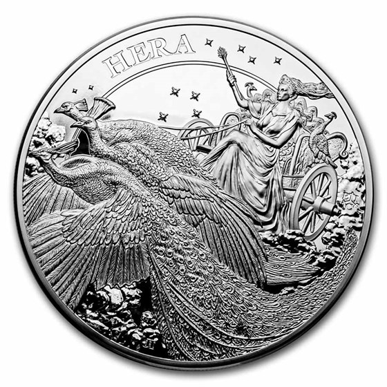 2022 St. Helena 10oz Silver Goddesses: Hera and the Peacock Proof 2022 St. Helena 10oz Silver Goddesses: Hera and the Peacock Proof