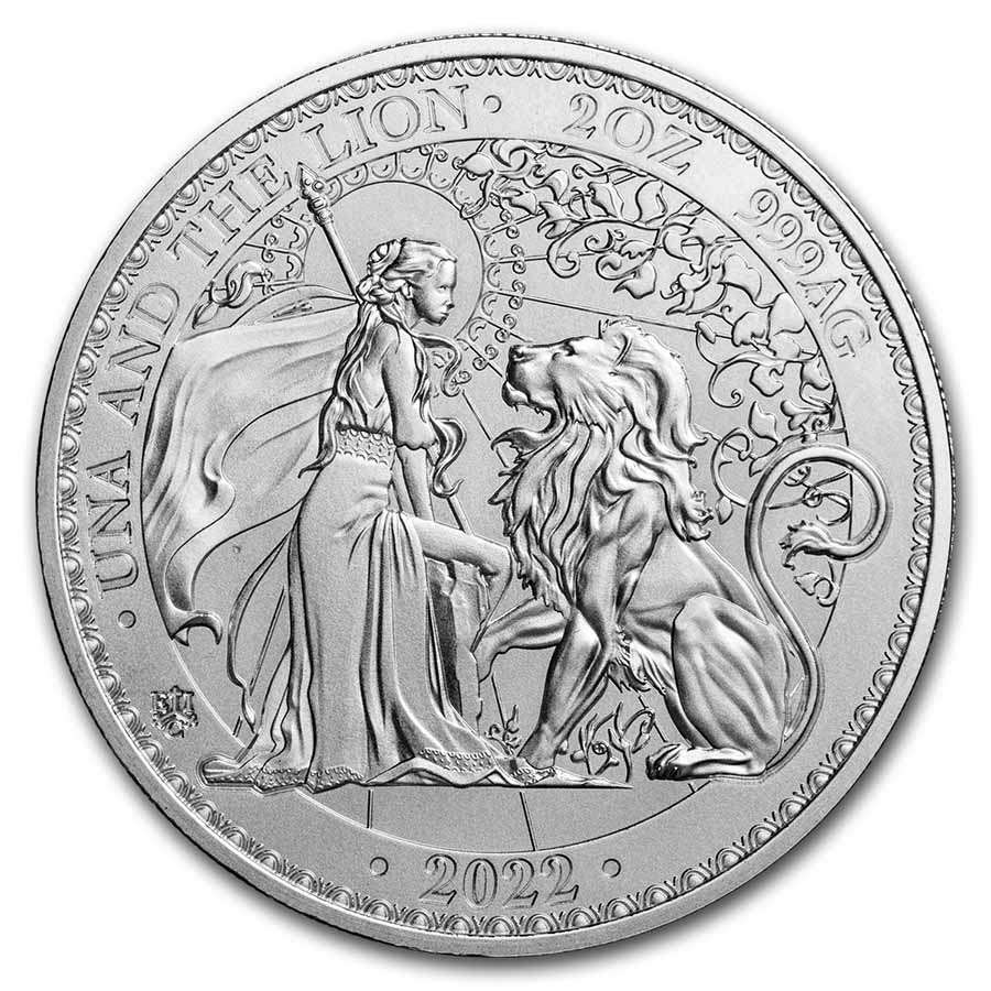 Buy 2022 St. Helena 2 oz Silver Una and the Lion BU | APMEX