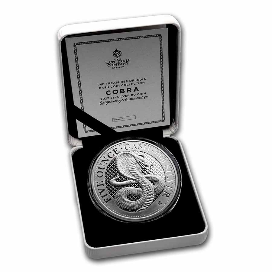 2022 St. Helena 5 oz Silver £5 Cash Series: Cobra (COA #4 w/ Box)