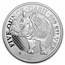 2022 St. Helena 5 oz Silver £5 Cash Series Rhino (COA #10 w/ Box)